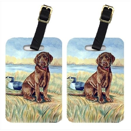 Carolines Treasures Carolines Treasures 7090BT Chocolate Labrador Puppy Luggage Tags; Pack - 2 7090BT